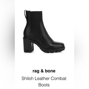 rag & bone Shiloh Black Leather Combat Boots